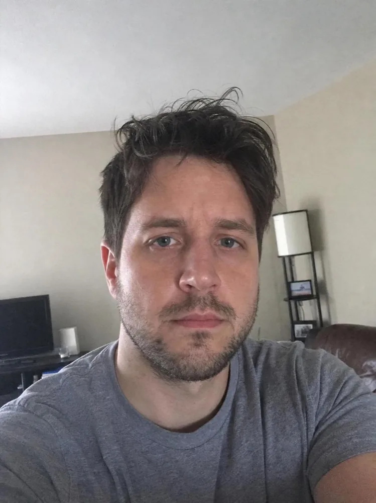 Original casual selfie before AI editing