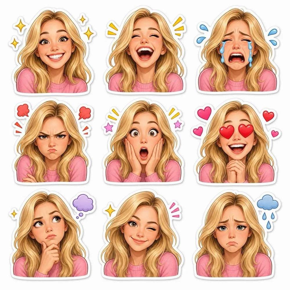 Fun avatar and emoji sticker pack from the AI profile picture generator