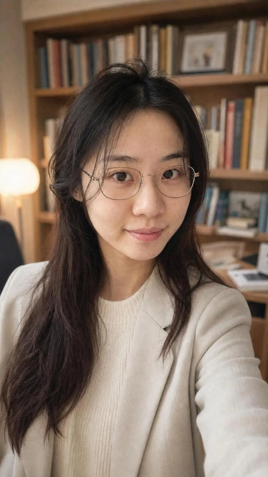 AI scholarly library portrait style from one selfie