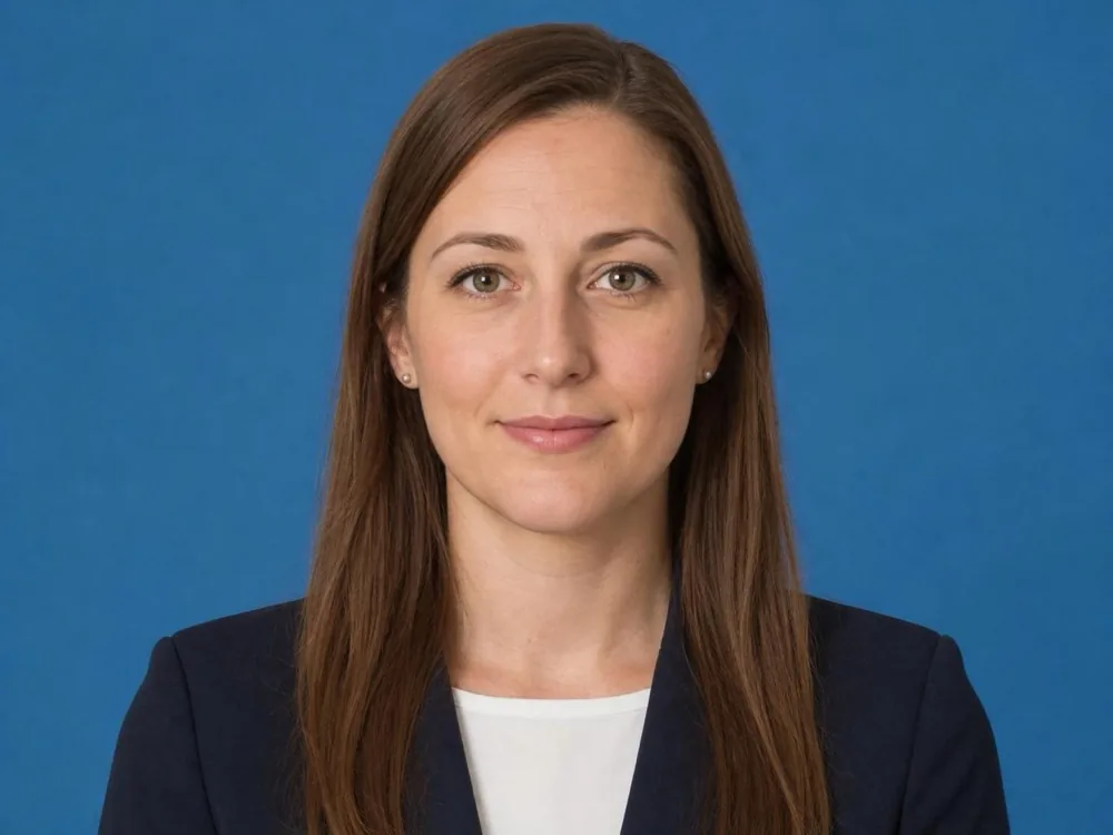 AI ID and passport profile photo on a clean solid background