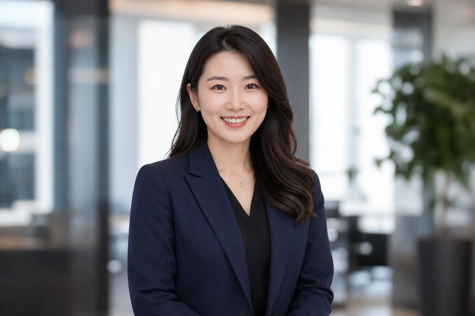 AI professional headshot profile picture of an East Asian woman
