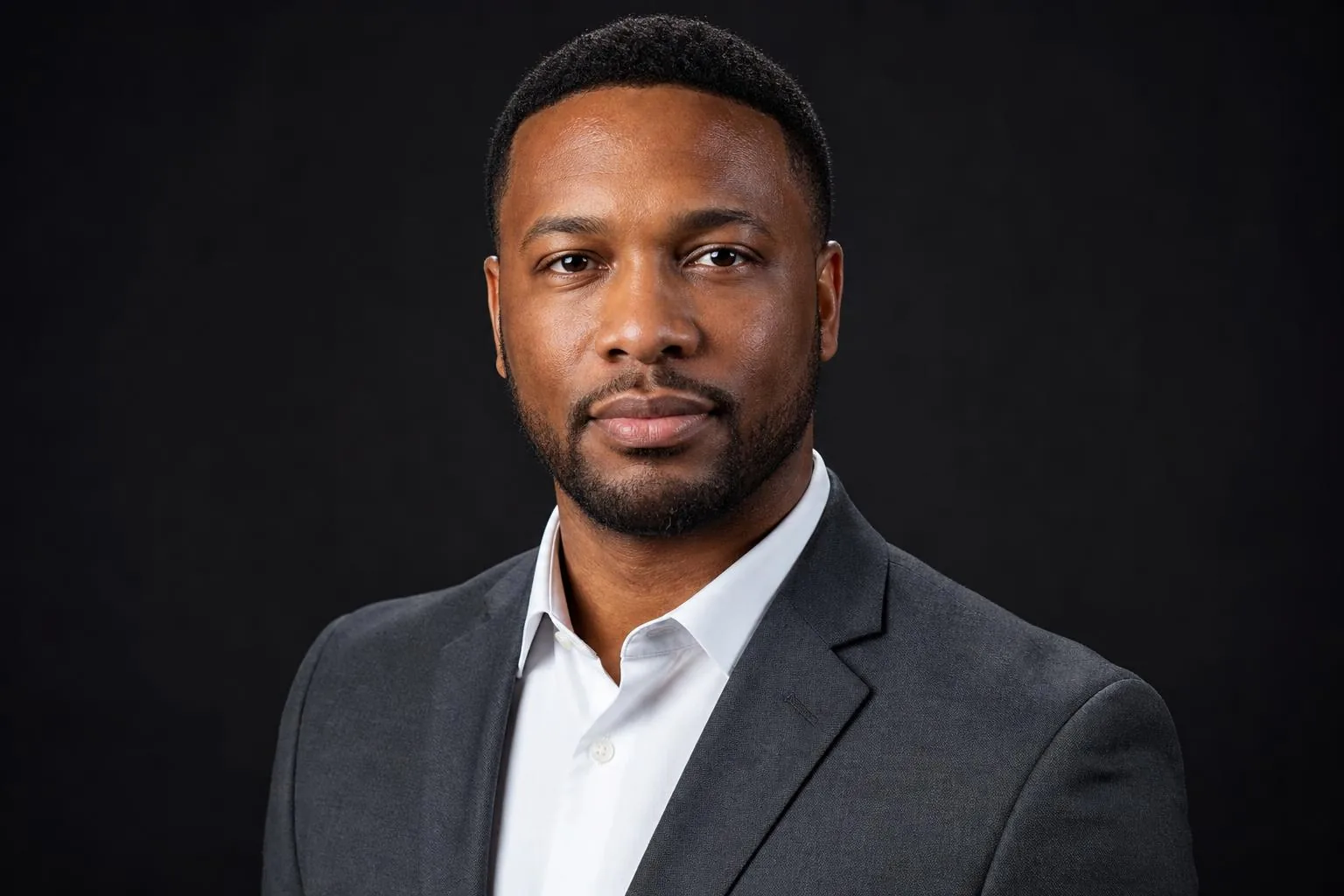 AI business headshot profile picture of a Black man